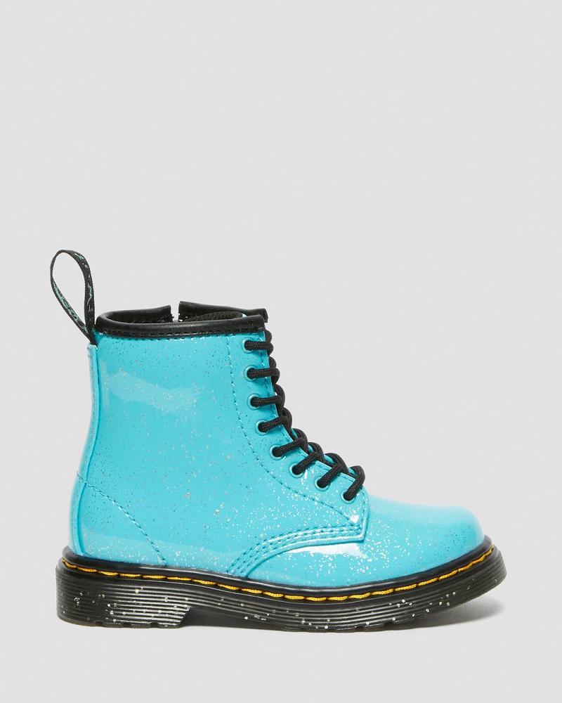 Kids' Dr Martens Toddler 1460 Glitter Lace Up Boots Turquoise | AU 693CTV